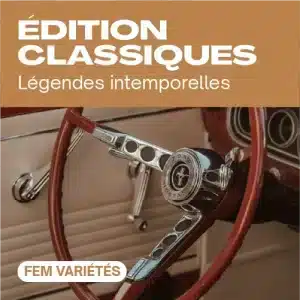 Édition classiques avec volant vintage de voiture ancienne.