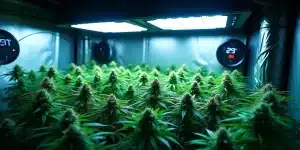 Croissance intérieure de Blue Dream Auto sous LED à spectre complet.