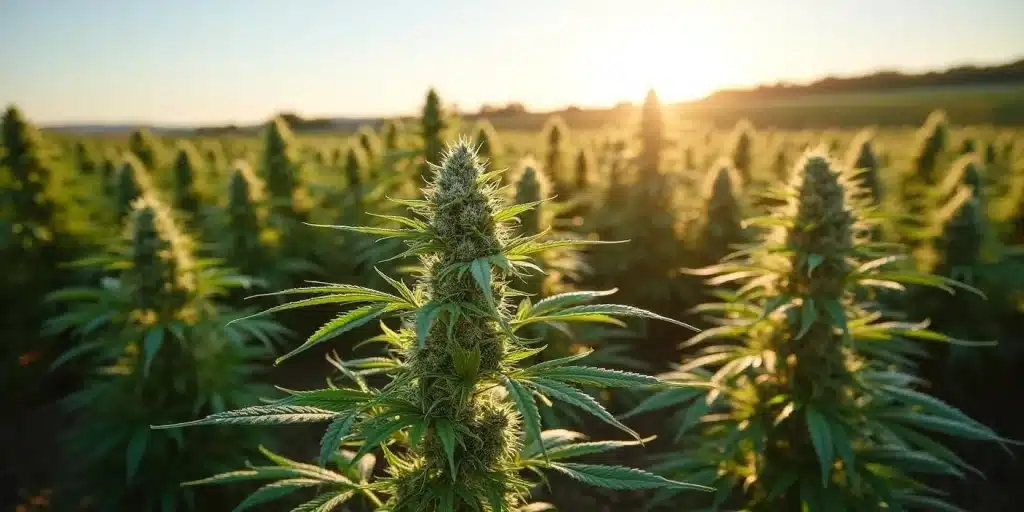 Culture de Bruce Banner Auto en extérieur au coucher du soleil.