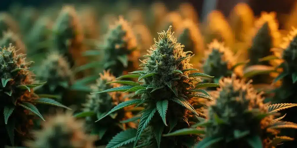 Fleurs mûres de GG x Girl Scout Cookies en serre.