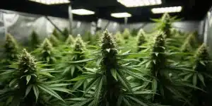 Plantes de Sour Diesel Auto cultivées sous éclairage LED.