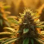 Grosse tête de cannabis Acapulco Gold Auto sous lumière naturelle
