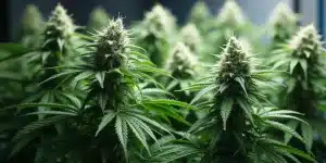 White Widow en floraison dense en culture indoor sous éclairage LED.