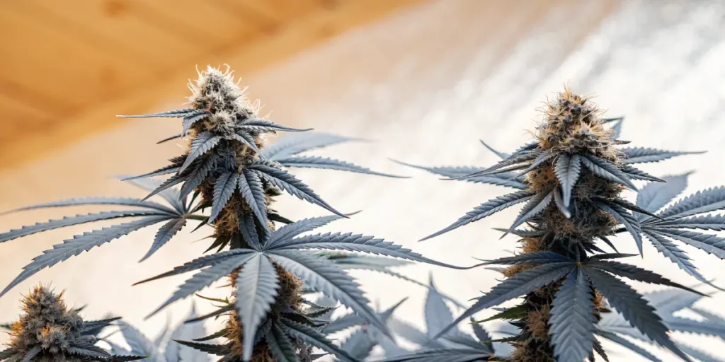 bourgeons de cannabis Blue Dream cultivés en intérieur.