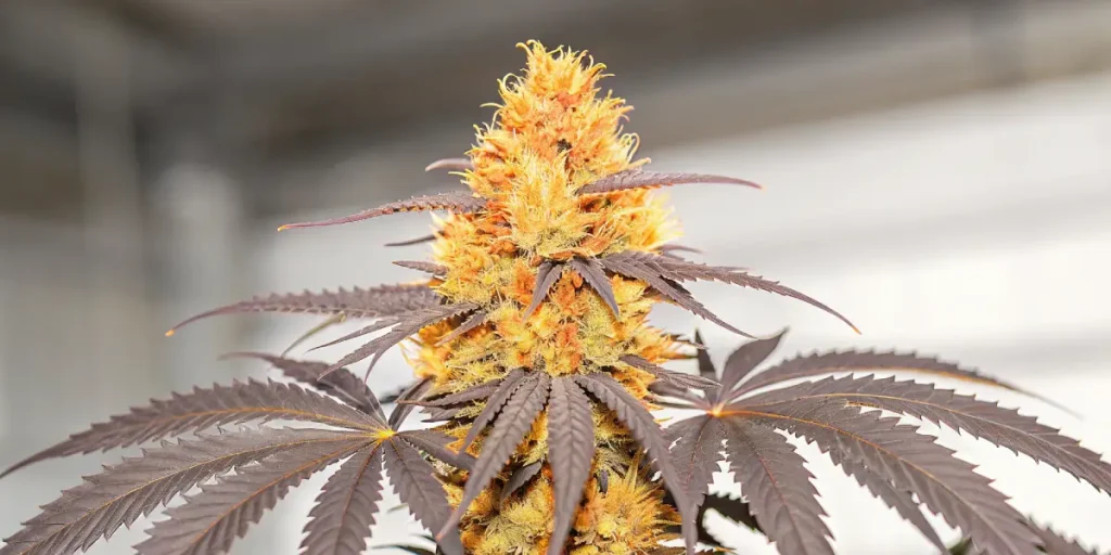 Scène de culture de cannabis en intérieur illustrant l’utilisation d’une lampe chauffante et d’un système de ventilation pour optimiser la floraison des plantes.