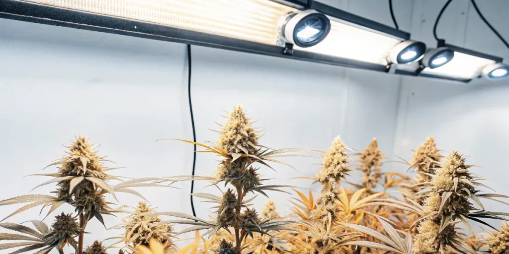 Culture indoor CR strain sous eclairage LED haute technologie.