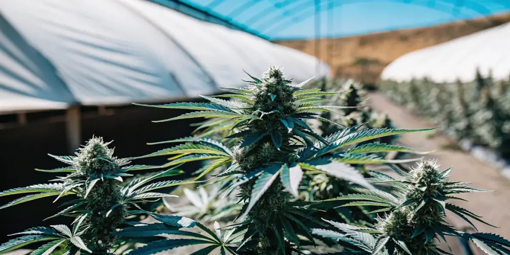 Plantation exterieure Cookies Girl Scout regulieres en pleine floraison.